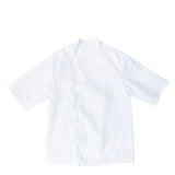 100% Polyester White Chef Coat - Short Sleeve Hidden Button**