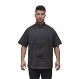 100% Polyester White Chef Coat - Short Sleeve