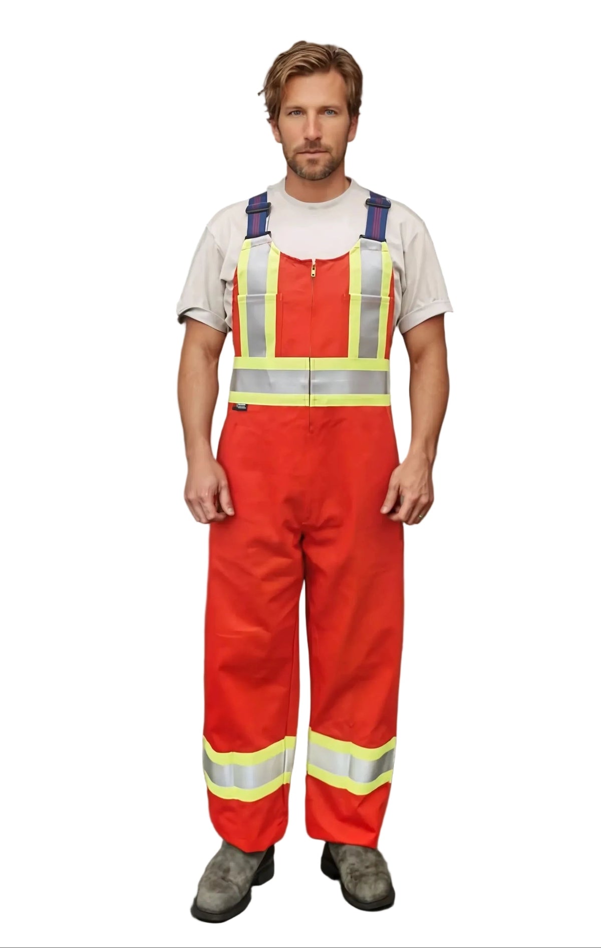 100% Cotton Bib Overall - 4" Hi-Vis Tapes