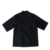 100% Polyester White Chef Coat - Short Sleeve Hidden Button**