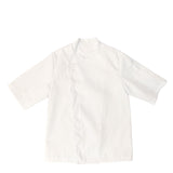 Poly-Cotton White Chef Coat - Short Sleeve Hidden Button