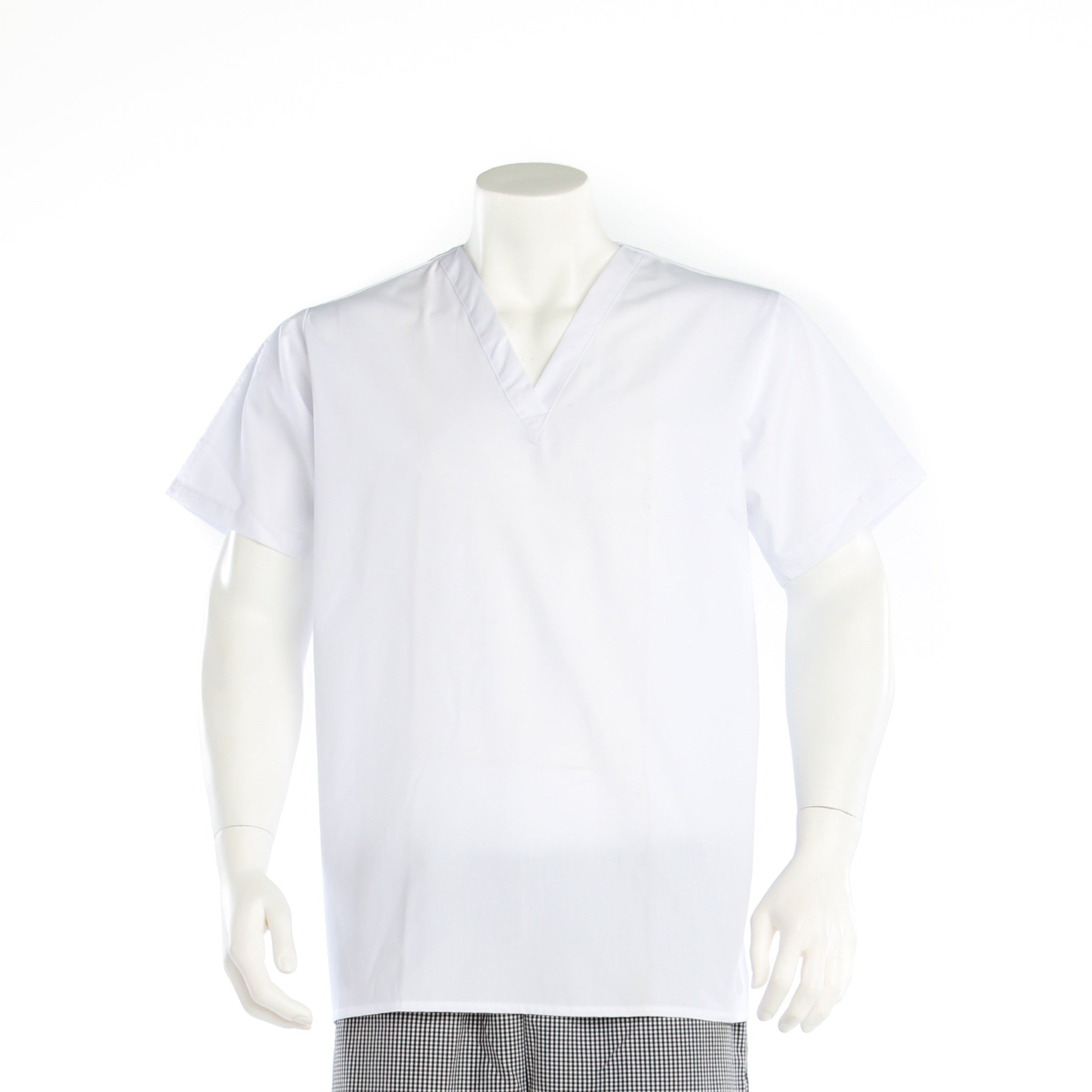 Poly-Cotton V-Neck Cook Shirt - Short Sleeve