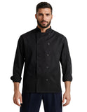 100% Polyester Black Chef Coat - Long Sleeve