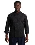 Poly-Cotton Black Chef Coat - Long Sleeve