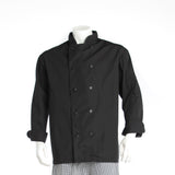 100% Polyester Black Chef Coat - Long Sleeve