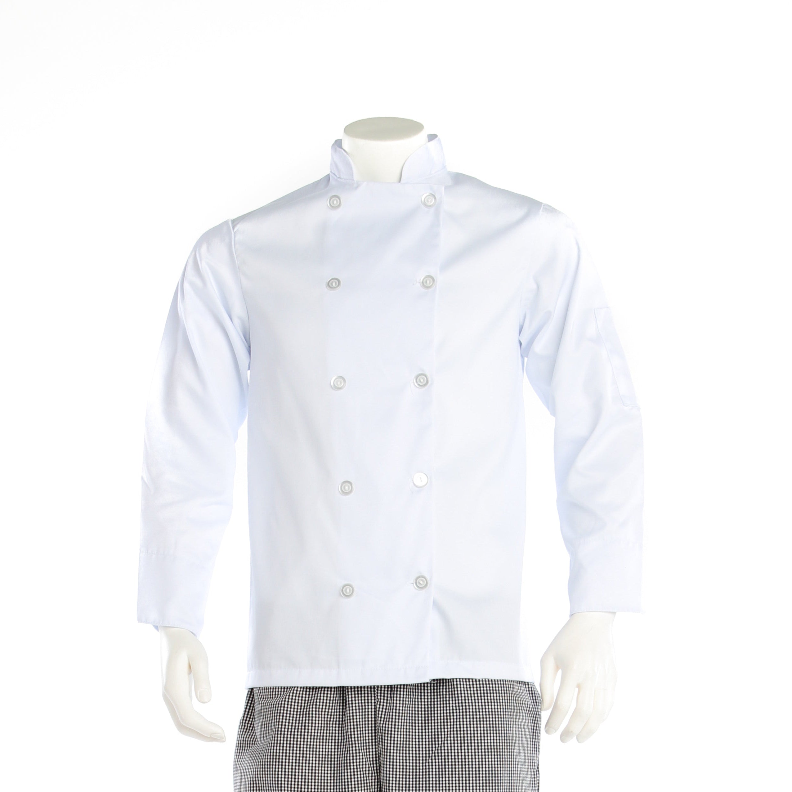 100% Polyester Black Chef Coat - Long Sleeve