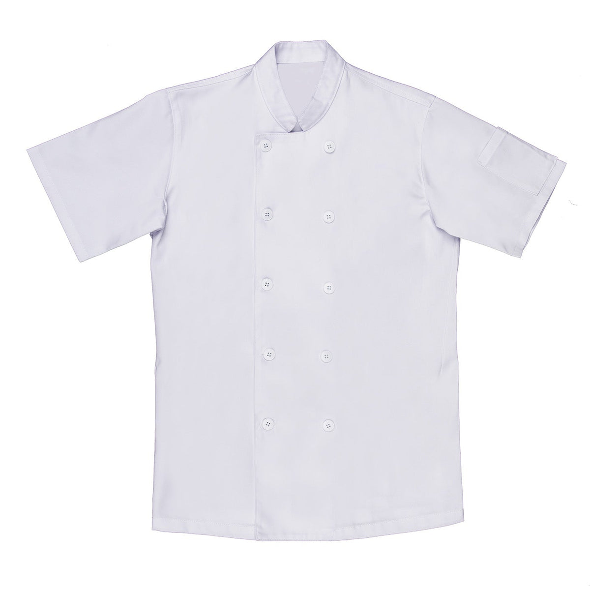 Poly-Cotton White Chef Coat - Short Sleeve