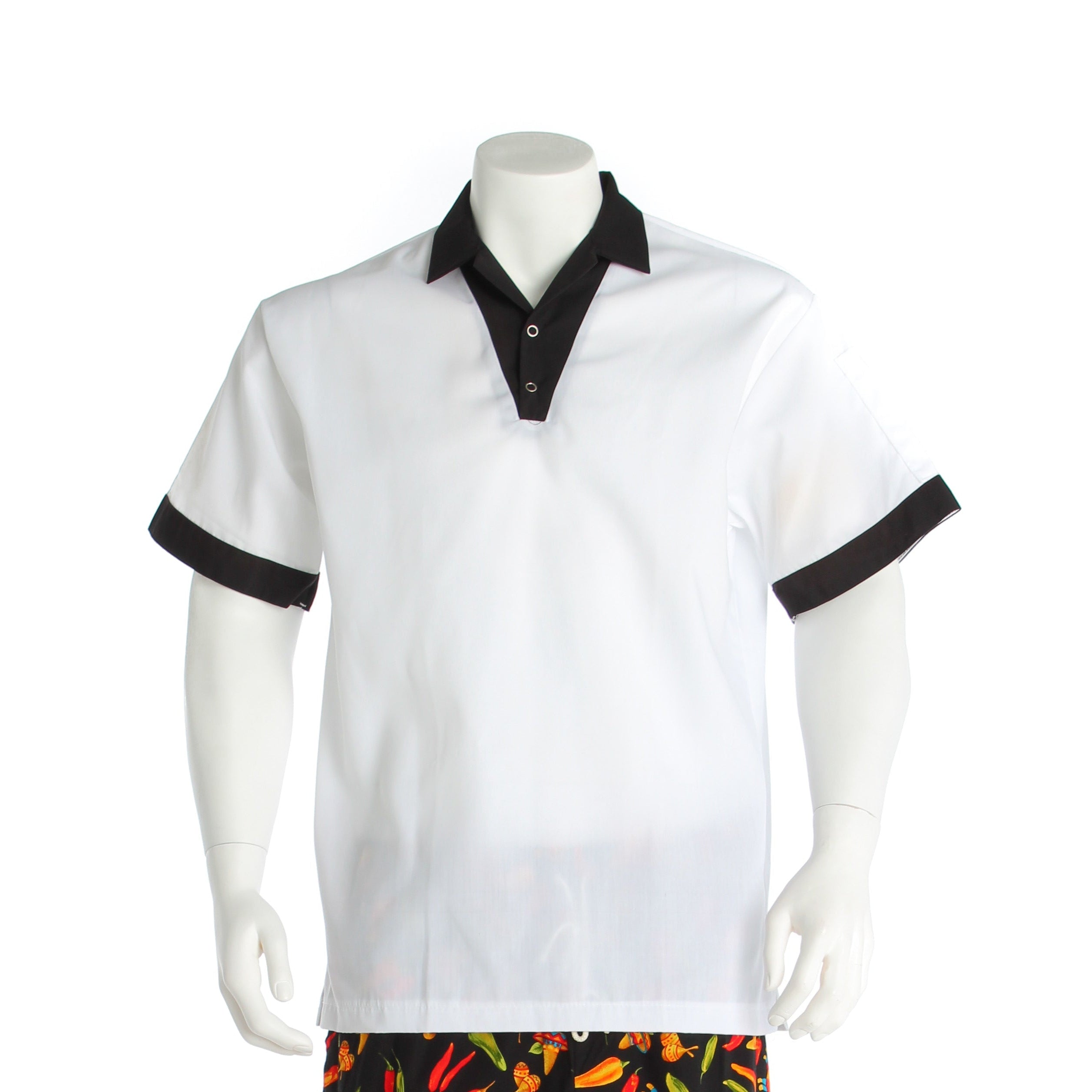 100% Polyester Pullover Cook Shirt - Short Sleeve