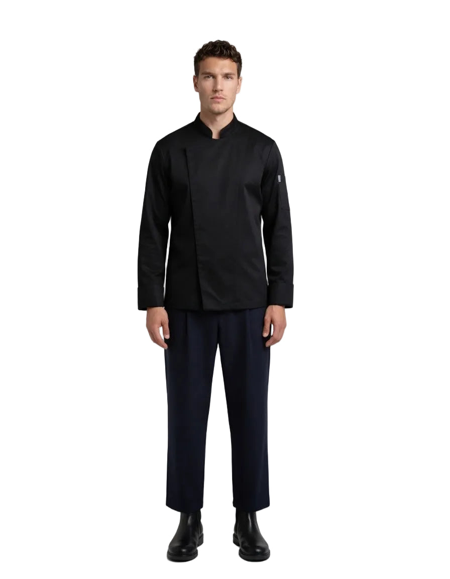 100% Polyester Chef Coat - Long Sleeve Hidden Button
