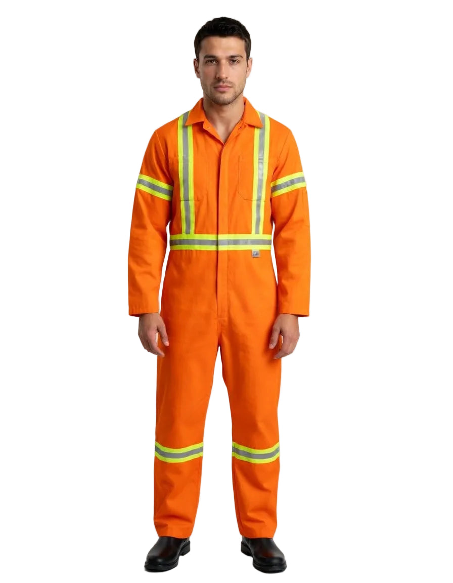 Flame Resistant 9oz. Coverall - Hi-Vis Tapes